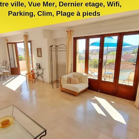 2P 60M²,Centre-Ville,Calme ,Vue Mer ,Parking ,Wifi * Antibes